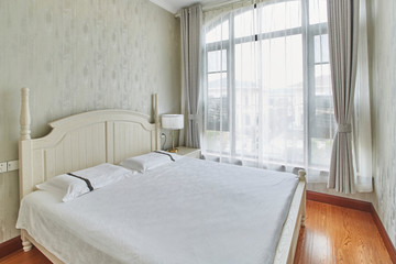 Renovated bedroom in model home