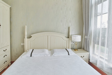 Renovated bedroom in model home