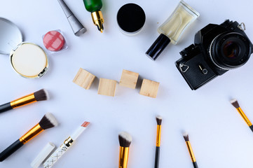 makeup brush with white background