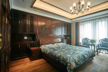 Renovated bedroom in model home