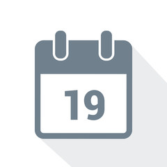 simple calendar icon 19 on white background vector illustration EPS10