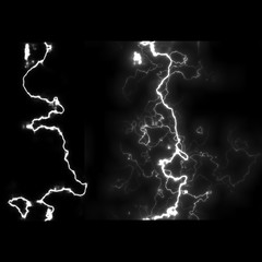 lightning with black background.