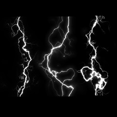 lightning with black background.