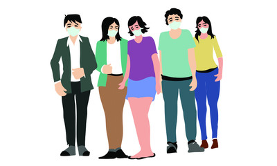 Fototapeta premium People group with mask