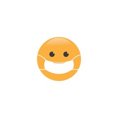 Medical Mask cartoon bubble emoticons for social media chat comment reactions, icon template emoji character Whatsapp Facebook Instagram message