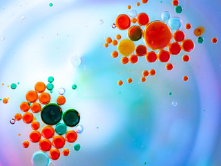 Abstract Ink Color into water and oil 1