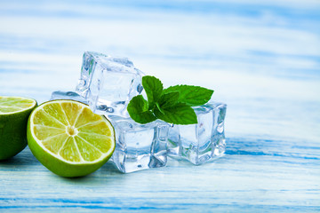 Lime, ice and mint