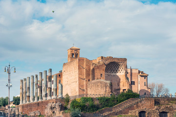Fototapeta premium ROME, ITALY - January 17, 2019:Traditional Cathedral building in Rome, ITALY