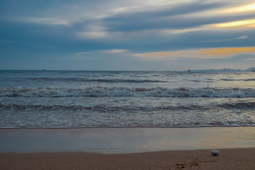 Beautiful sea view and paradise elements of nature with the blue sky and cloud, Island and outdoor,tropical paradise beach with the sunset ,Phuket in Thailand.