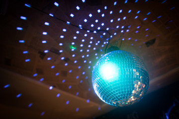Fototapeta na wymiar Shiny disco ball in a night club