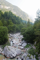 Fototapeta na wymiar Soca river valley, Trenta, Slovenia 