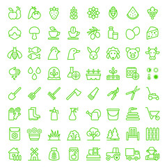 Set of agriculture and gardening icons. Vector illustration