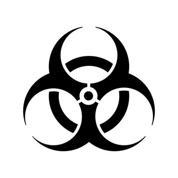 Biohazard Sign (danger caution sign), Pandemic Expansion Symbol. The emblem of pathogen infection and the spread of the diseases.