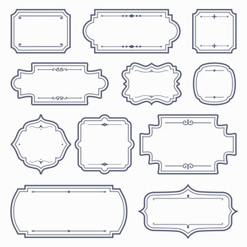 Vintage Label Frame Vector Set