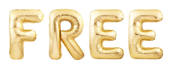 Rose gold letter F made of inflatable balloon isolated on white background. Helium balloon font