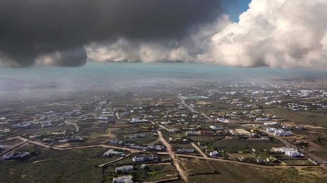 Fuerteventura town aerial time lapse view over the Canary Islands