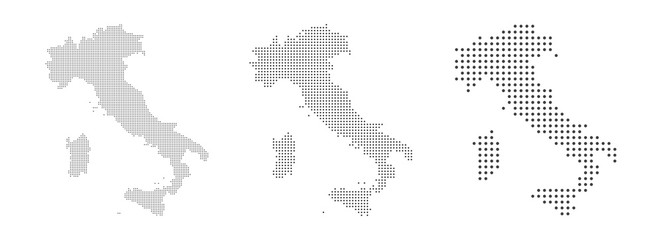Abstract Italy Map with dot Pixel Spot Modern Concept Design Isolated on White background Vector illustration.