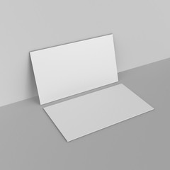 Blank white 3d visiting card template 3d render illustration for mock up and design presentation.