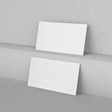 Blank white 3d visiting card template 3d render illustration for mock up and design presentation.