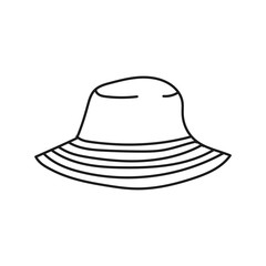 Simplified outline illustration of a summer panama on a white background.