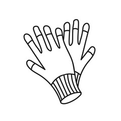 Obraz premium Simplified outline illustration of a working gloves on a white background.