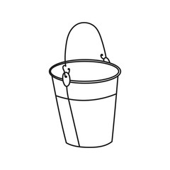 Bucket outline vector symbol icon design on white background.