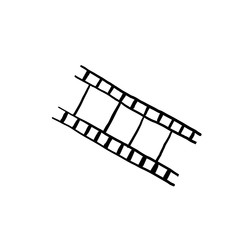 film strip, negative film illustration with hand drawn doodle style vector isolated