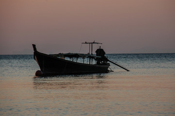 silhouette of a boat