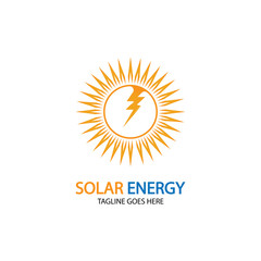 Sun solar energy logo design template. solar tech logo designsv