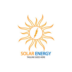 Sun solar energy logo design template. solar tech logo designsv
