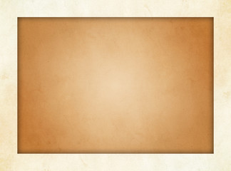 Brown Parchment Background. Light Tan, Lightly Textured Frame. 