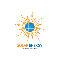 Sun solar energy logo design template. solar tech logo designsv