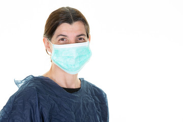 Coronavirus doctor woman nurse protect in mask protection against virus covid-19