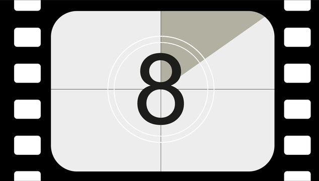 classic movie countdown frame at the number eight. Vintage retro cinema. Abstract concept graphic element. Art design. - Powered by Adobe