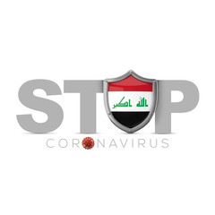 Iraq protective shield. Stop coronavius concept. 3D Render