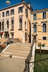 Beautiful view of the canal with a floating boats