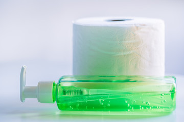 Pills and Disinfectant Soap to prevent Coronavirus