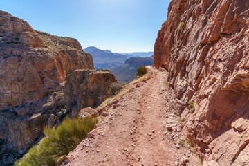 hiking the south kaibab trail in grand canyon national park, arizona, usa