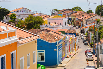 colorful houses in Olinda, Brazil - obrazy, fototapety, plakaty