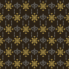 Vector Elegant Background Pattern | Decorative Seamless Pattern On Black | Wallpaper For Your Design