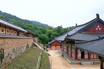 Fototapeta na wymiar Haeinsa Temple in Hapcheon-gun, South Korea. Haeinsa is an old Korean traditional temple.