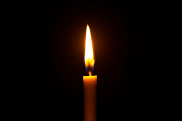 Candle light on black background ,Black background candle