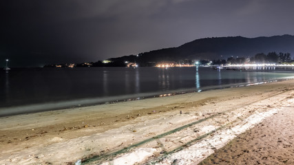 Empty night beach on Phuket island