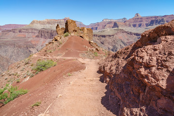 hiking the south kaibab trail in grand canyon national park, arizona, usa
