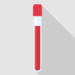Test tube with blood. Blood analysis. Icon illustration with background