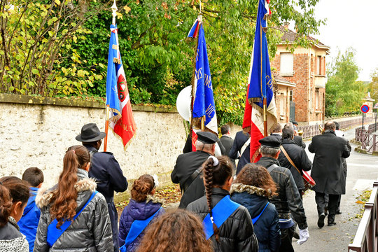 es Mureaux; France - november 11 2019 : celebration of the november 11th 1918