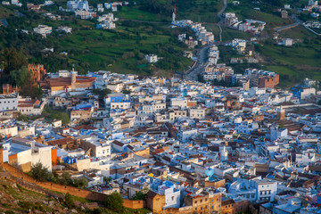 Fototapeta na wymiar vistas de la ciudad azul de chefchaouen en Marruecos