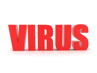 3D Red text saying VIRUS