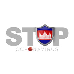 Cambodia protective shield. Stop coronavius concept. 3D Render