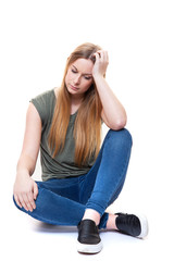 Frustrierte junge Frau